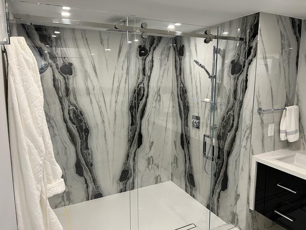 High-End Spa Bathroom Renovation with Soaking Tub in Miami Beach